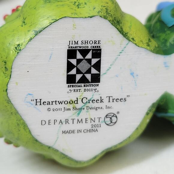 VINTAGE Jim Shore Heartwood Creek Dept 56 Trees 3.7" Green Retired Set of 2 - Picture 16 of 16